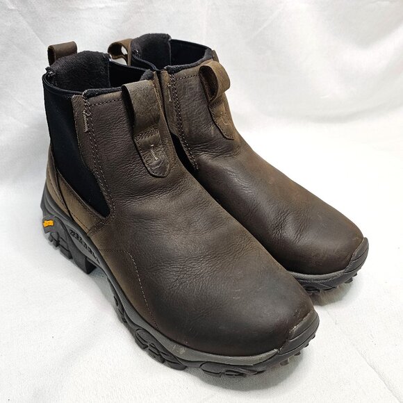 Merrell Moab Adventure Chelsea Boots Brown Leather J88453 Waterproof Mens Size 8 - Picture 1 of 13
